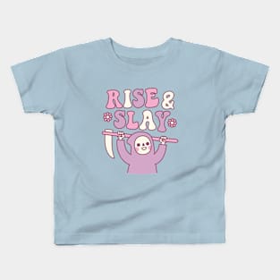 Cute Grim Reaper Rise And Slay Funny Retro Kids T-Shirt